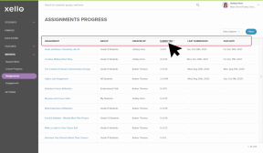 Filters menu open with the filters "Students with assessment results" and "Students without assessment results" selected